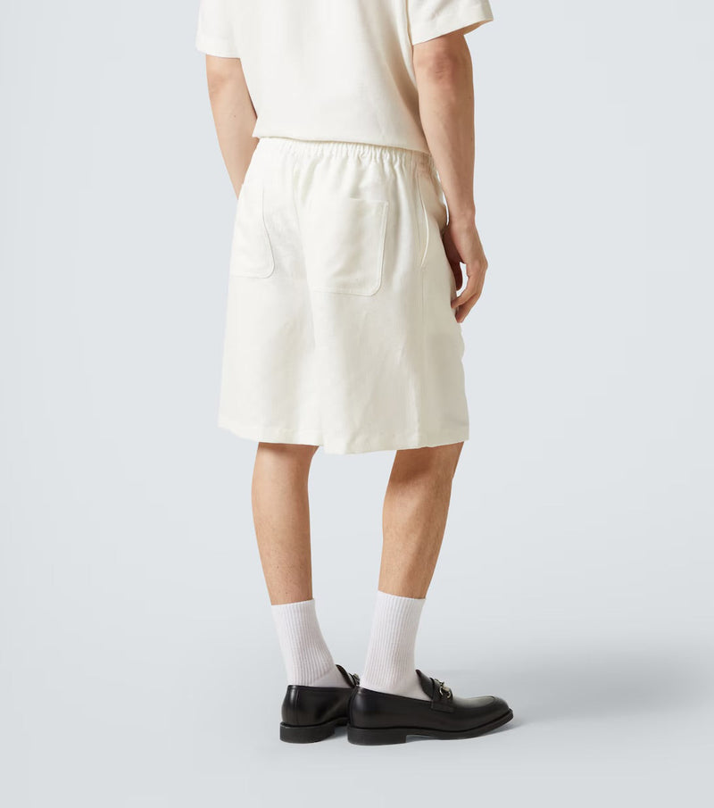 GUCCI - Short en lin melangé Blanc