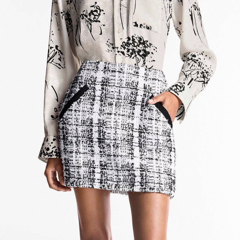 Louis Vuitton - Mini-jupe en tweed graphique