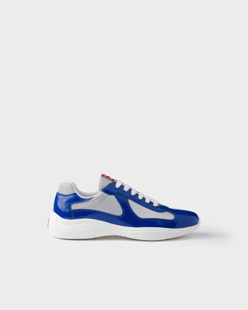 Baskets Prada America’s Cup en tissu Bike Bleu Électrique