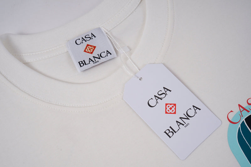 Casablanca - T-shirt Casa L’Arche Nuance de Bleu Blanc