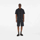 Burberry - Sabots Urchin en cuir velours Check Noir