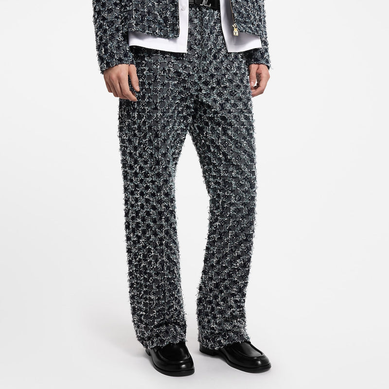 Louis Vuitton - Pantalon droit à Monogram floqué en denim