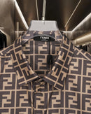 Fendi - Chemise à Manches Courtes avec Motif Monogramme Marron