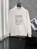 Loewe - Sweat à capuche monogramme en relief Blanc et Noir