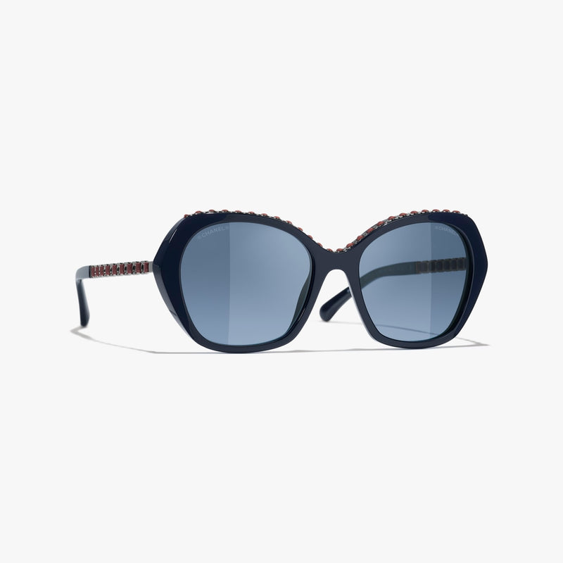 Chanel - Lunettes de soleil Papillon Bleu Foncé