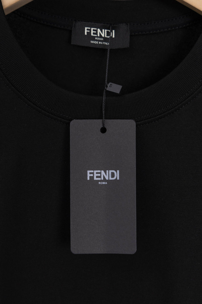 Fendi - T-shirt avec manches en motif monogramme FF - Noir et beige