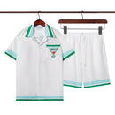 Casablanca Paris - Ensemble CHEMISE + SHORT Tennis Club Blanc/Vert/Bleu