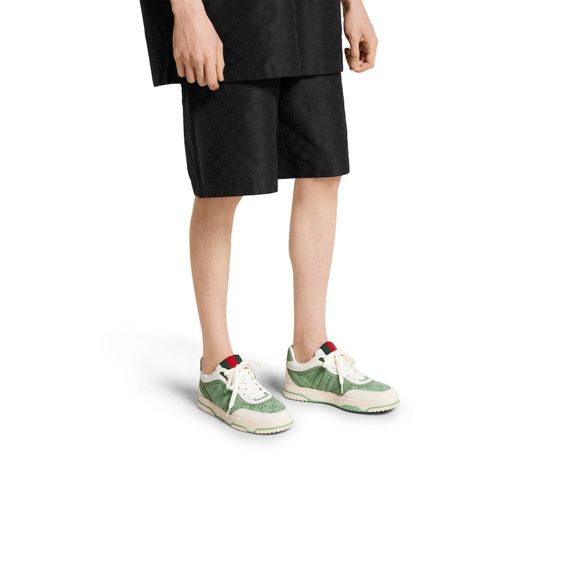 BASKETS GUCCI RE-WEB POUR HOMME Vert Blanc