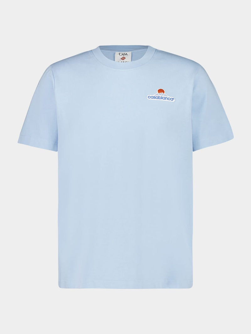 Casablanca - T-shirt Logo Montagne Bleu