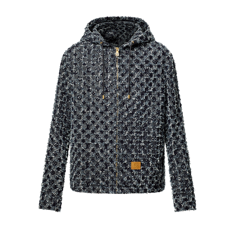 Louis Vuitton - Veste à capuche Monogramme en denim Bleu