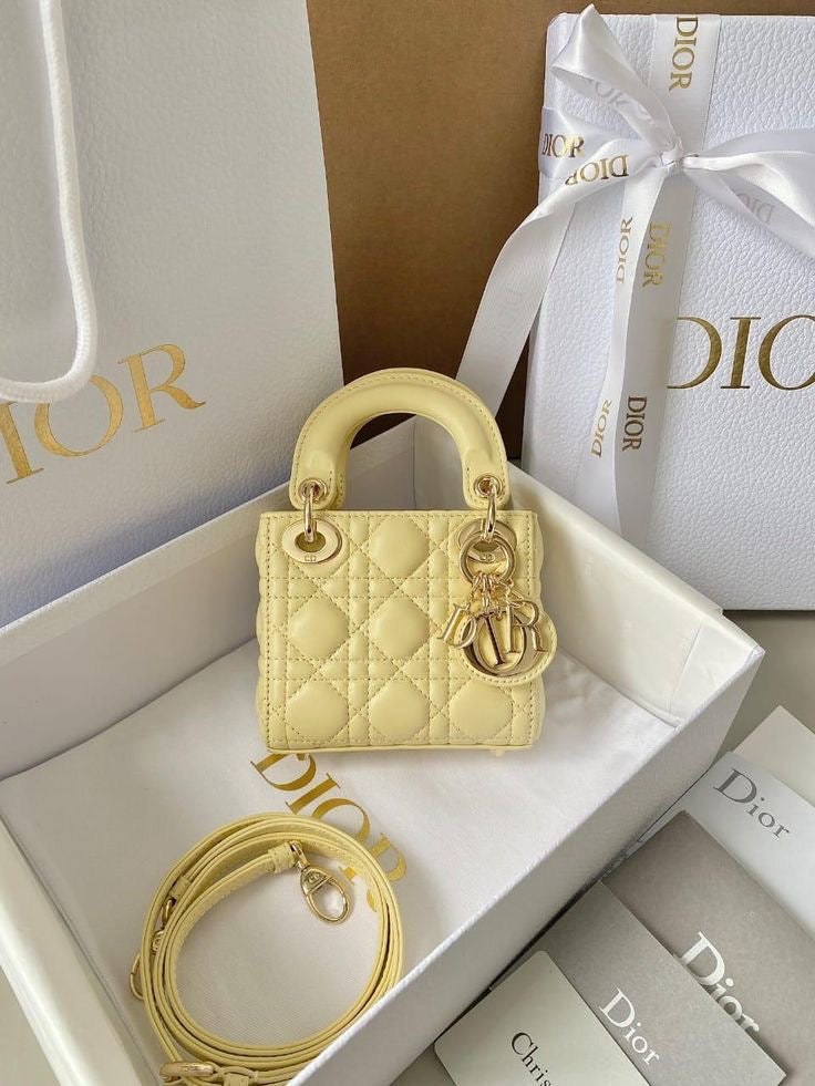 Dior - Sacs Lady Dior Petit Jaune