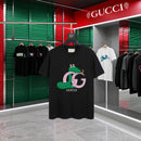 Gucci - T-shirt avec un design reptilien et logo Gucci - Noir