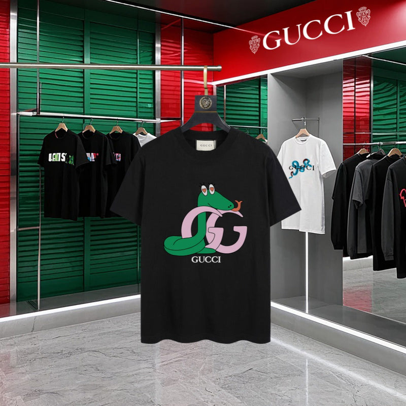 Gucci - T-shirt avec un design reptilien et logo Gucci - Noir