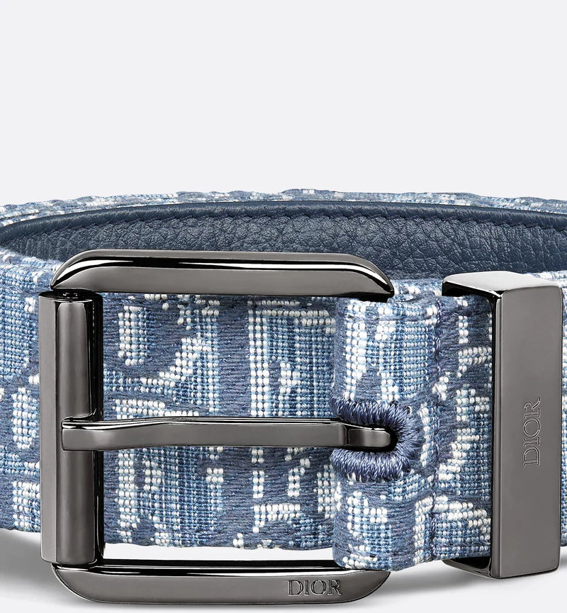 Dior - Toile jacquard Dior Oblique Bleu 35 mm