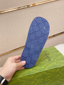 Gucci - Mules en Daim GG Bleu Clair