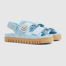 Gucci - Sandales avec Double G Bleu Clair