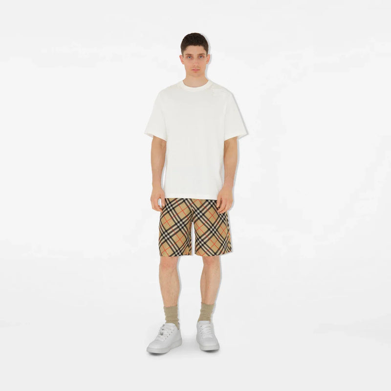 Burberry - Short en soie Check Sable