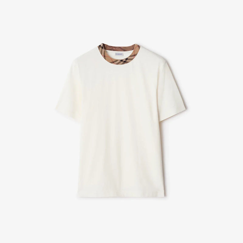 Burberry - T-shirt en coton avec Check Chalk