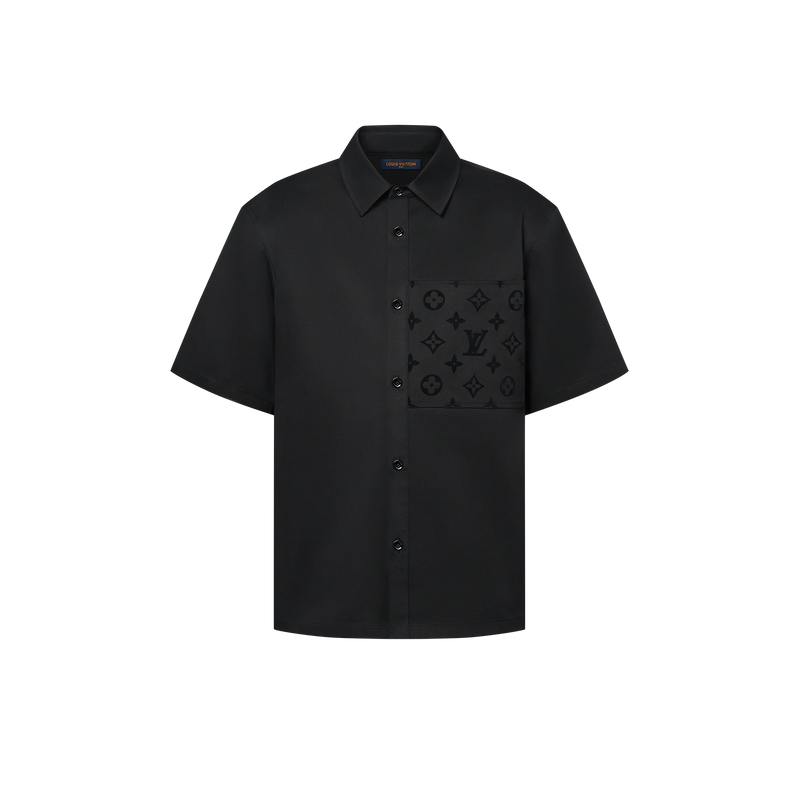 Louis Vuitton - Chemise manches courtes floquée en coton Noir