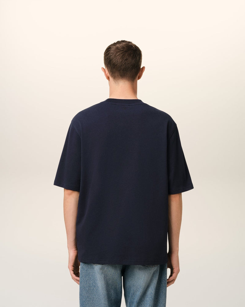 Ami - T-shirt Patch Ami De Cœur en jersey de coton Bleu Marine