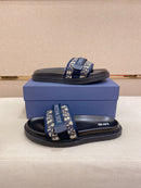 Dior - Sandale en Toile Navy avec logo