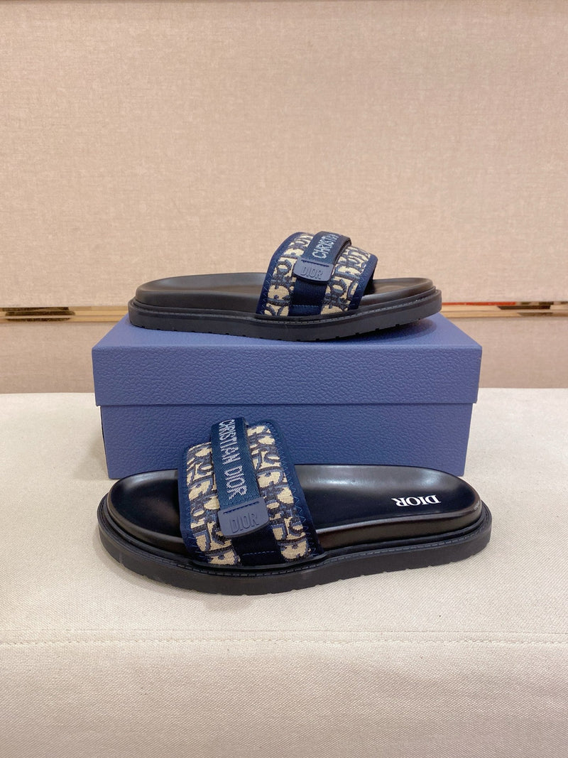 Dior - Sandale en Toile Navy avec logo