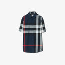 Burberry - Chemise en coton Check Marine