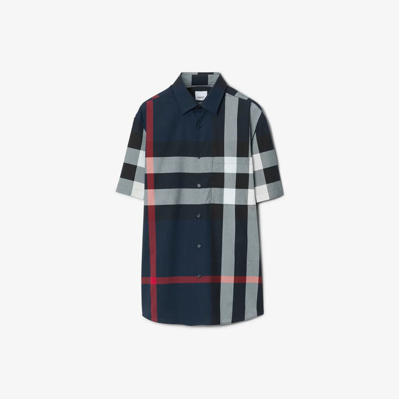 Burberry - Chemise en coton Check Marine