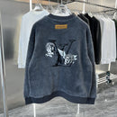 Louis Vuitton - Pull en laine avec logo au dos Gris