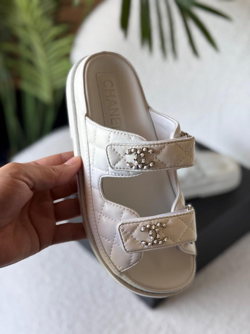 Chanel - Sandales Dad Noir/Bleu/Blanc/Beige/Bleu Marine