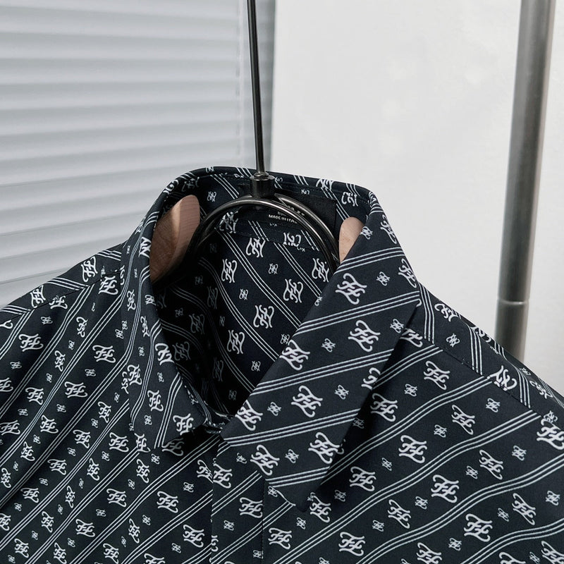 Fendi - Chemise à Manches Longues avec Motif Monogramme Noir/Blanc