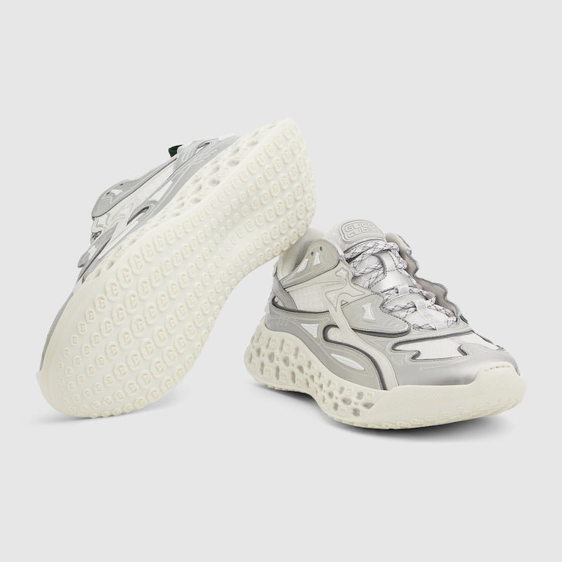 BASKETS GUCCI CUB3D POUR HOMME Blanc et Argenté
