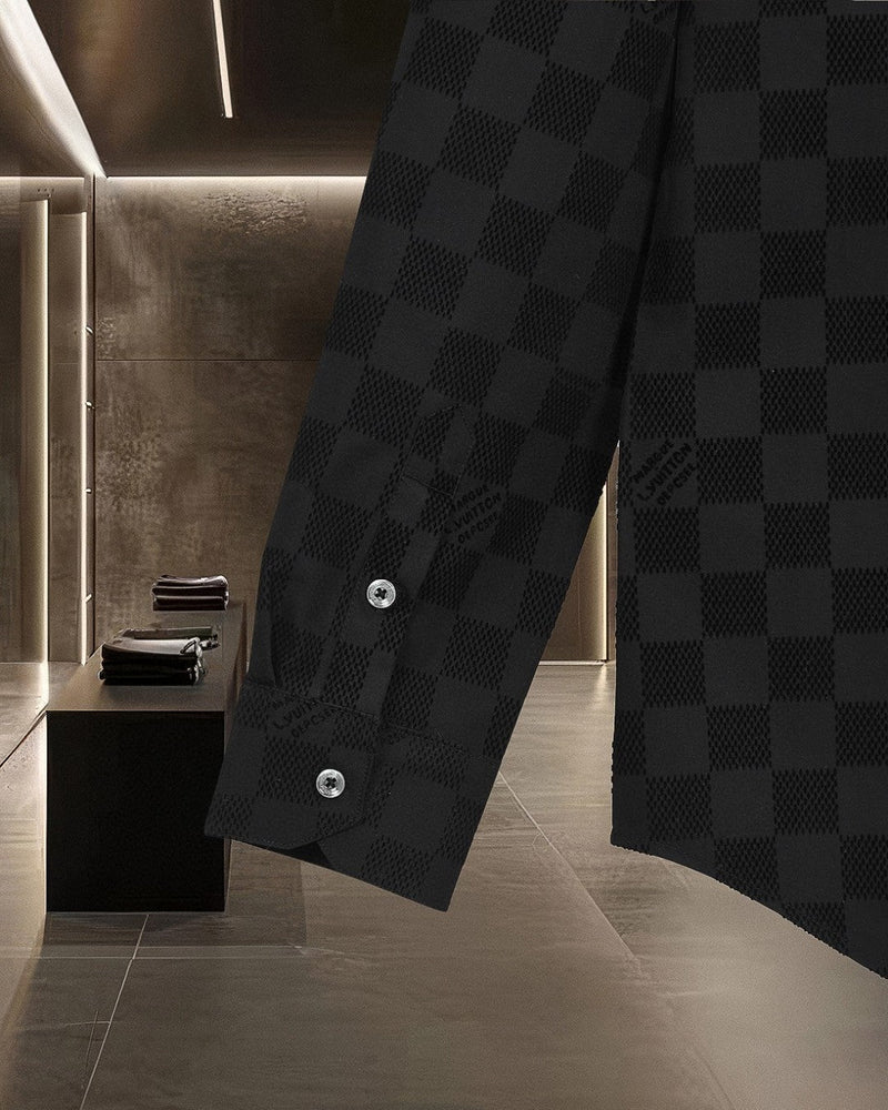 Louis Vuitton - Chemise manches longues motif damier LV Noir