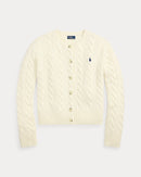 Ralph Lauren - Cardigan torsadé en laine et cachemire Crème authentique