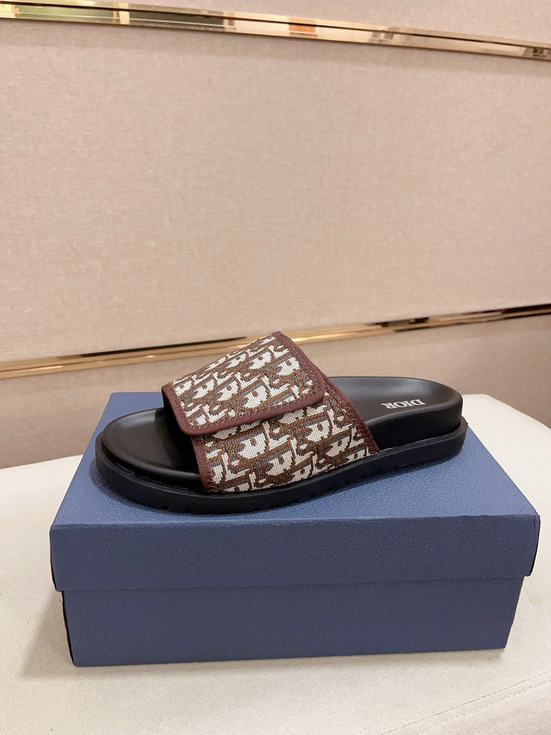Dior - Sandale en Toile monogramme Dior Marron