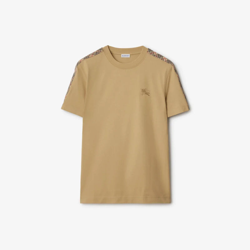 Burberry - T-shirt en coton avec étiquette Flax