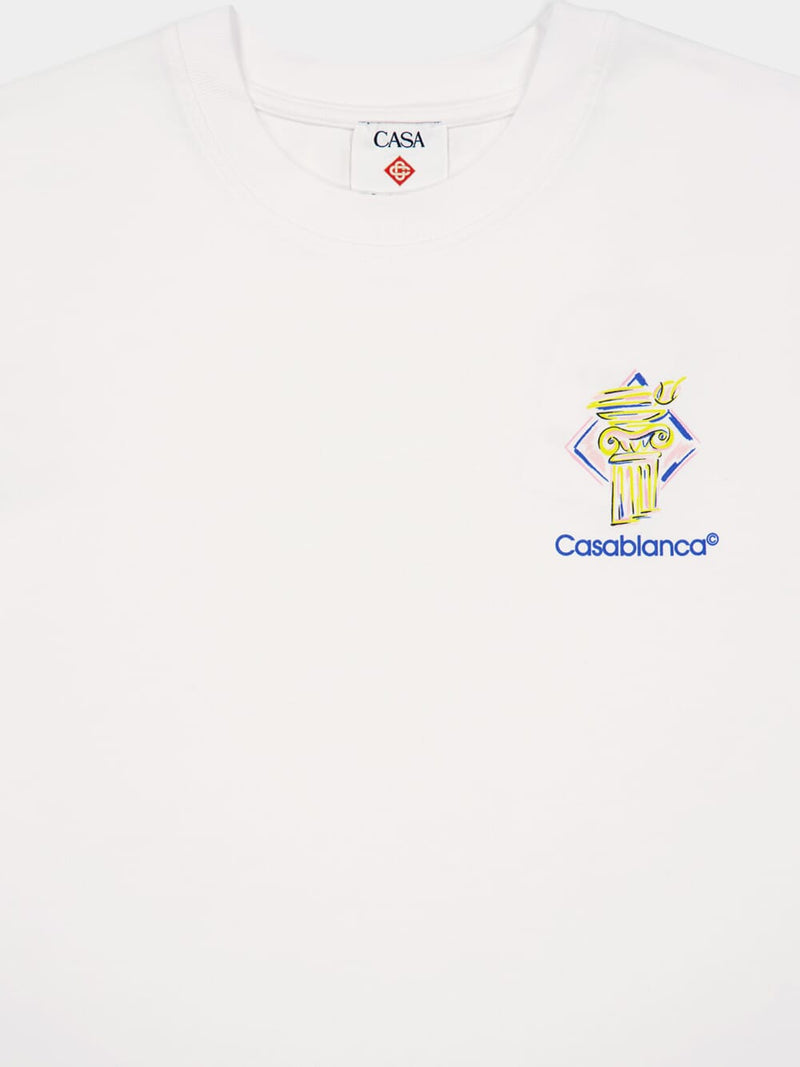 Casablanca - T-shirt Diamond Column Blanc