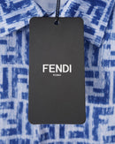 Fendi - Chemise à Manches Courtes avec Motif Monogramme Bleu