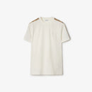 Burberry - T-shirt en coton avec étiquette Chalk