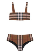 Burberry - Haut et Bas de bikini en carreau Brun Cognac