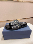 Dior - Sandale en Toile monogramme Dior Bleu/Blanc