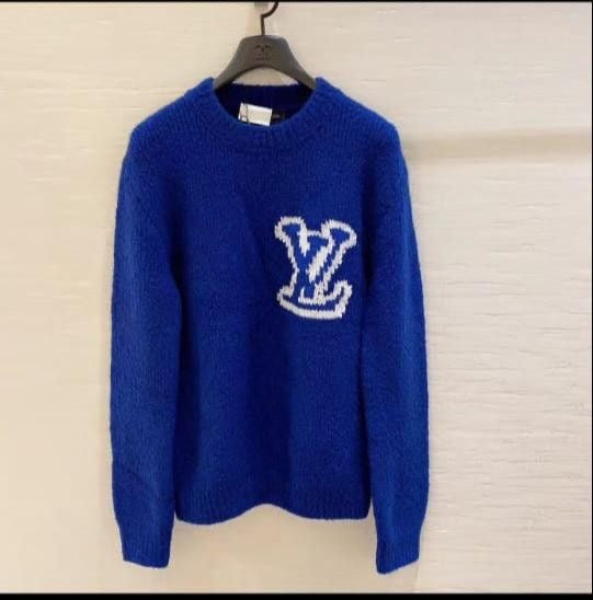 Louis Vuitton - Pull en laine avec logo Bleu II