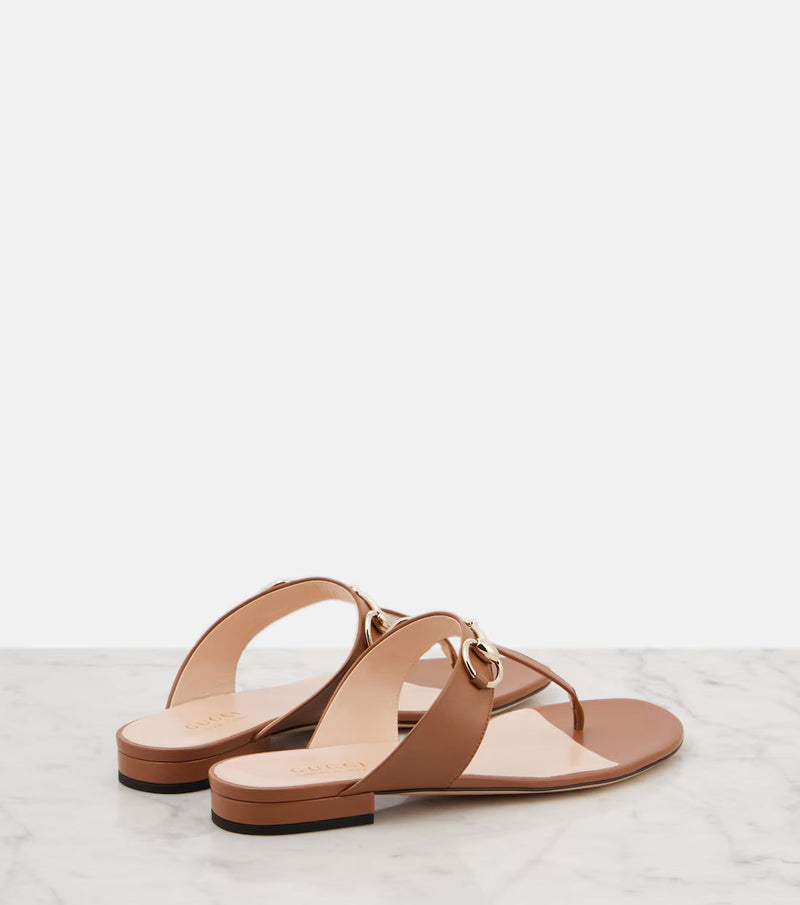 Gucci - Tongs Lady Horsebit en cuir