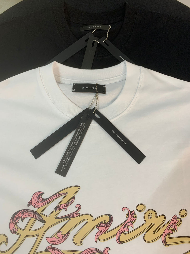 Amiri - T-shirt en coton écriture signature Blanc