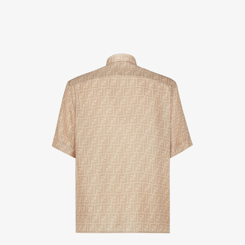 Fendi - Chemise en soie FF Beige