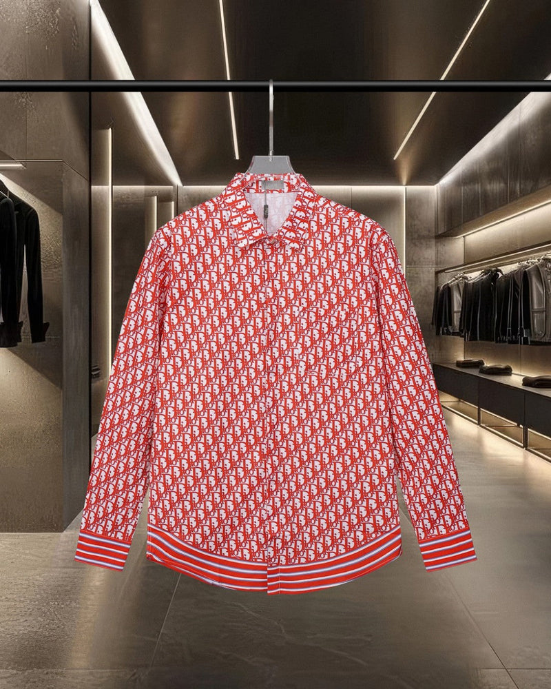Dior - Chemise à Manches Longues avec Motif Rouge