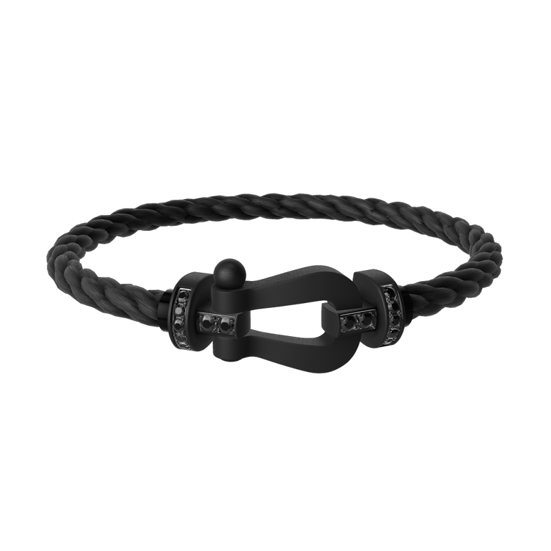 Fred - Bracelet Force 10 Titane Noir / Diamants Noir