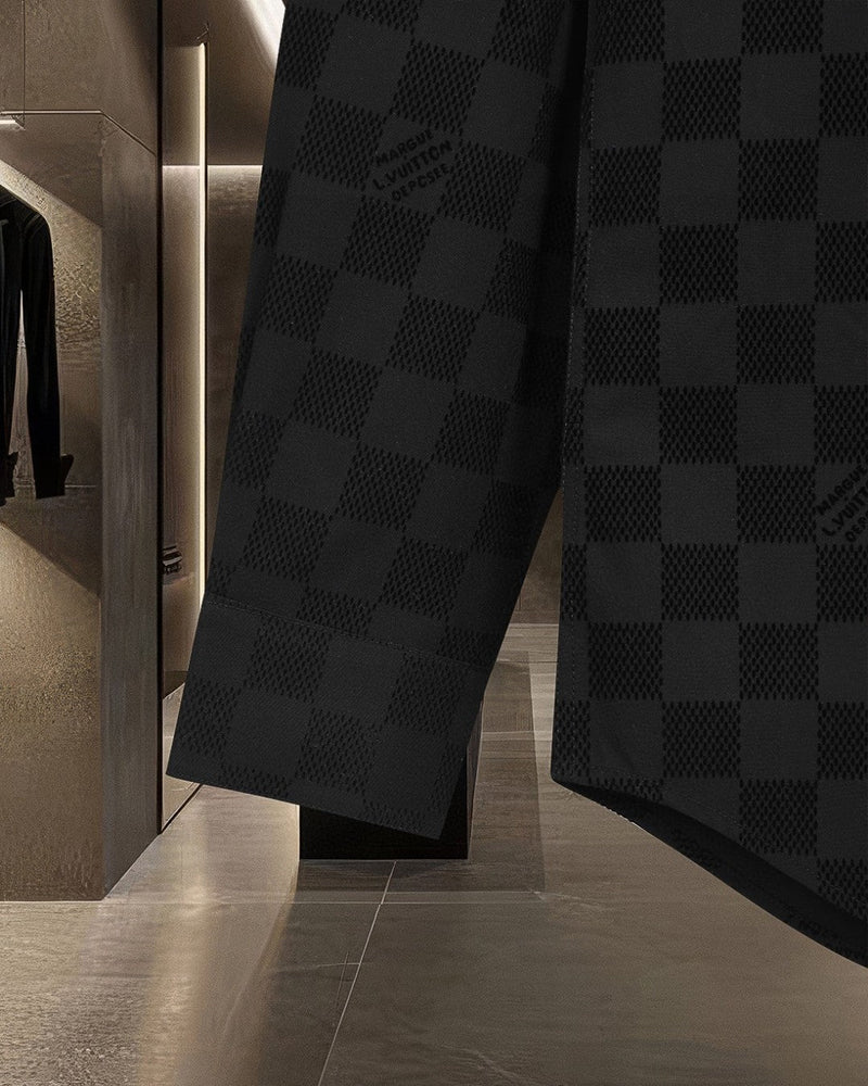 Louis Vuitton - Chemise manches longues motif damier LV Noir
