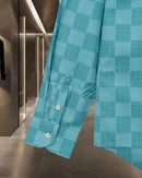 Louis Vuitton - Chemise manches longues motif damier LV Turquoise