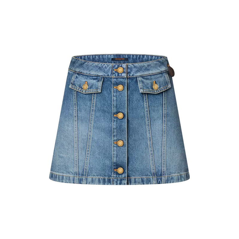 Louis Vuitton - Mini-jupe boutonnée en denim